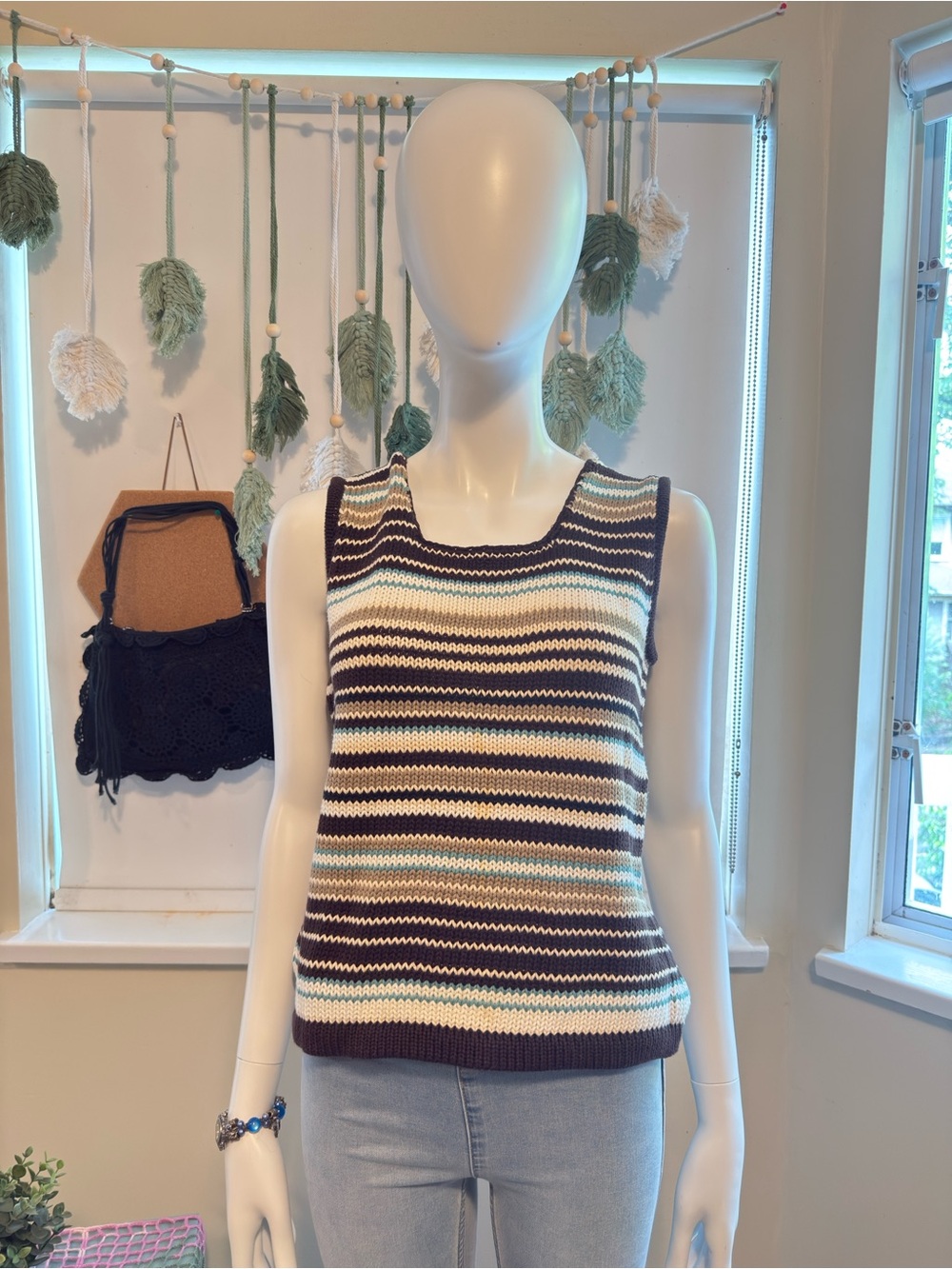 Vintage Pierre Cardin Femme Knit Tank Top - Classic Stripes